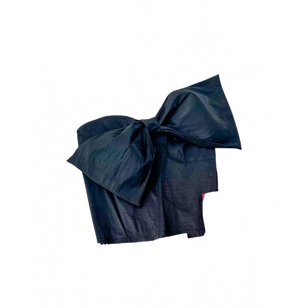NEW SAGE & CLARE women's bow sheer top in black